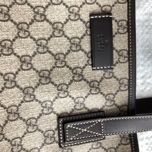 Gucci Monogram Beige and Dark Brown Briefcase